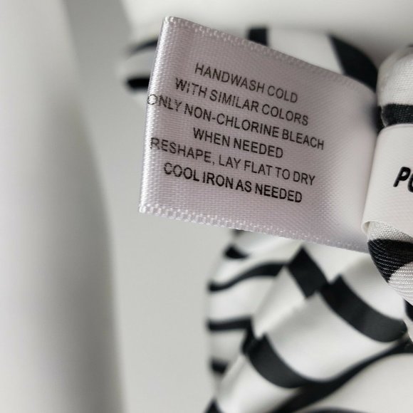 Boston Proper Top Womens Size 2 Pink Black & White Striped Short Sleeve - Picture 7 of 7